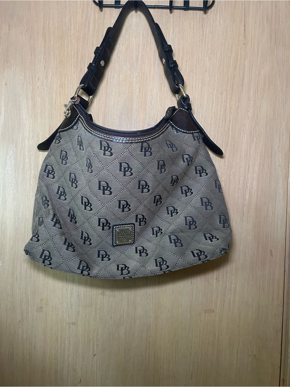 Dooney & Bourke Brown Monogram Shoulder Bag- Medium